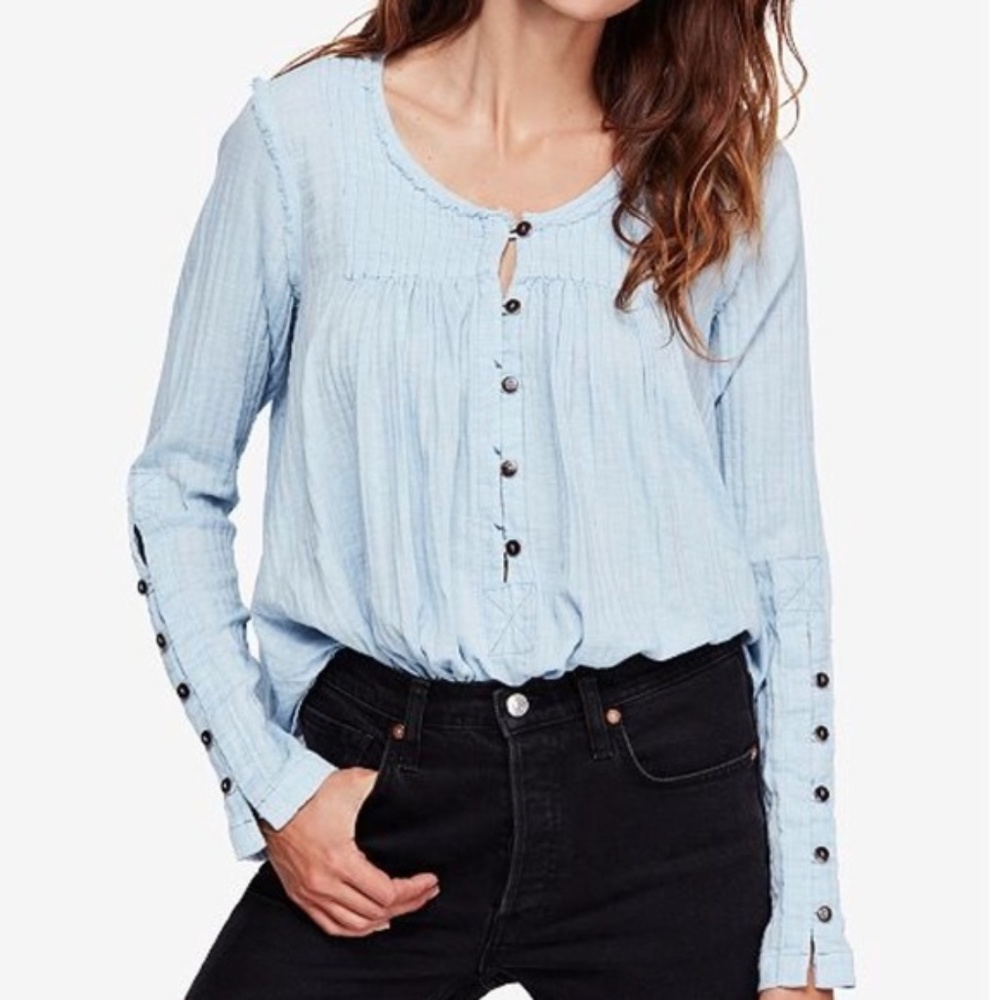 NWT Free People Boho Sand Dune Henley Tunic Top